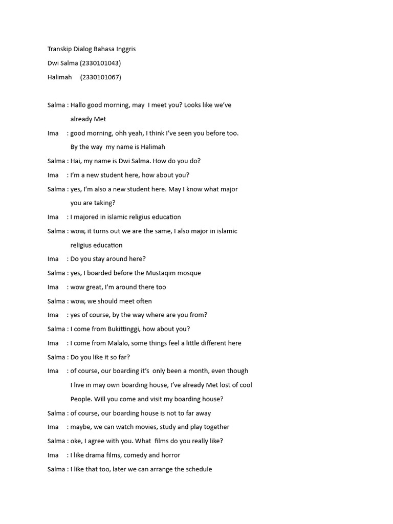 Dokumen (1) Transkip Dialog | PDF