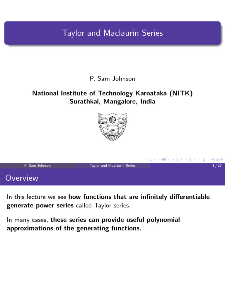Taylor and maclaurin series pdf power series analysis