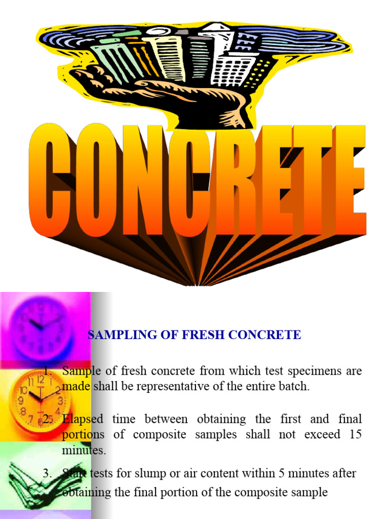 Fresh Concrete Sampling and Testing Guide | PDF | Concrete | Building ...