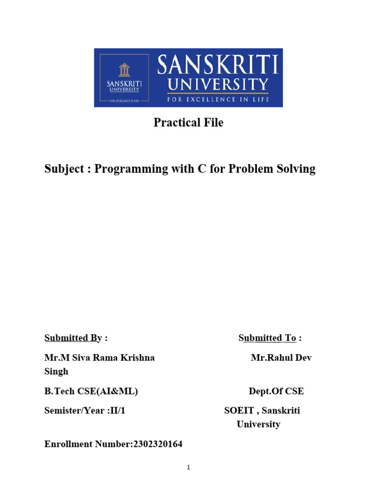 Practical File From 1 To 10 | PDF | Computer Science | Computer Programming