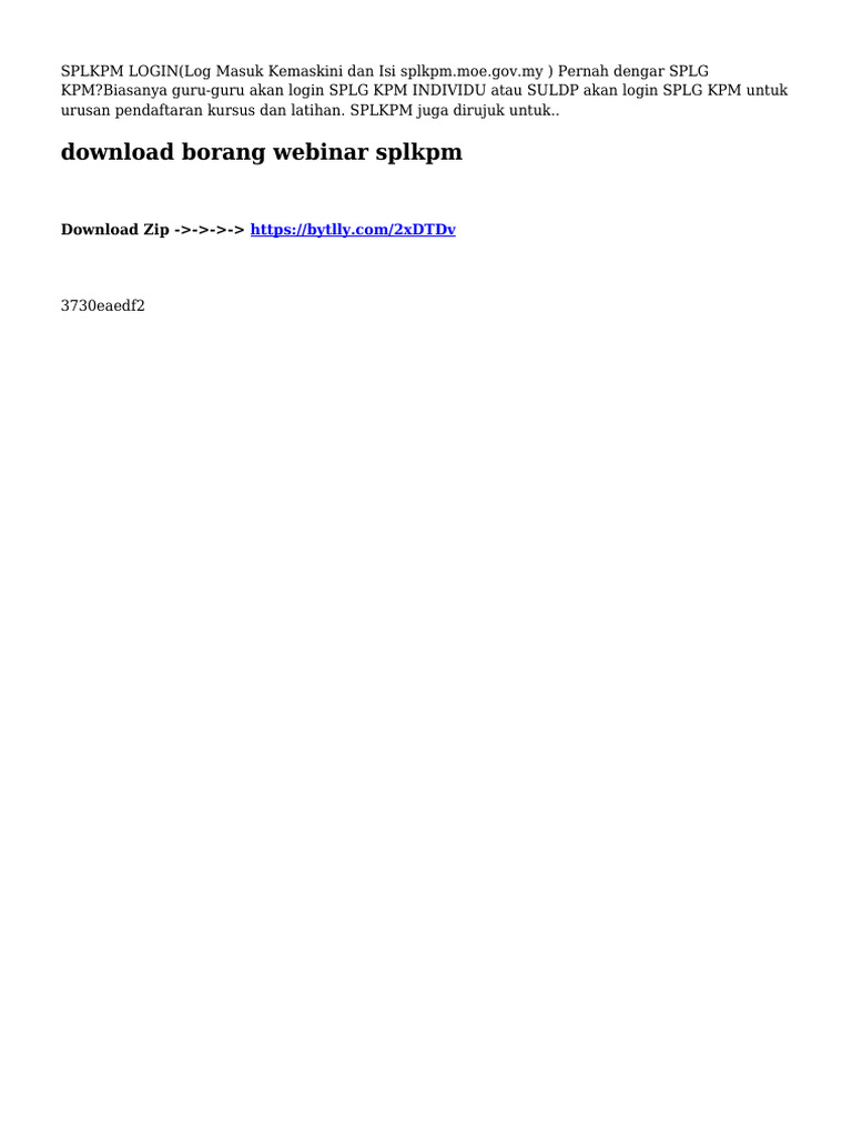 Borang Webinar SPLKPM | PDF
