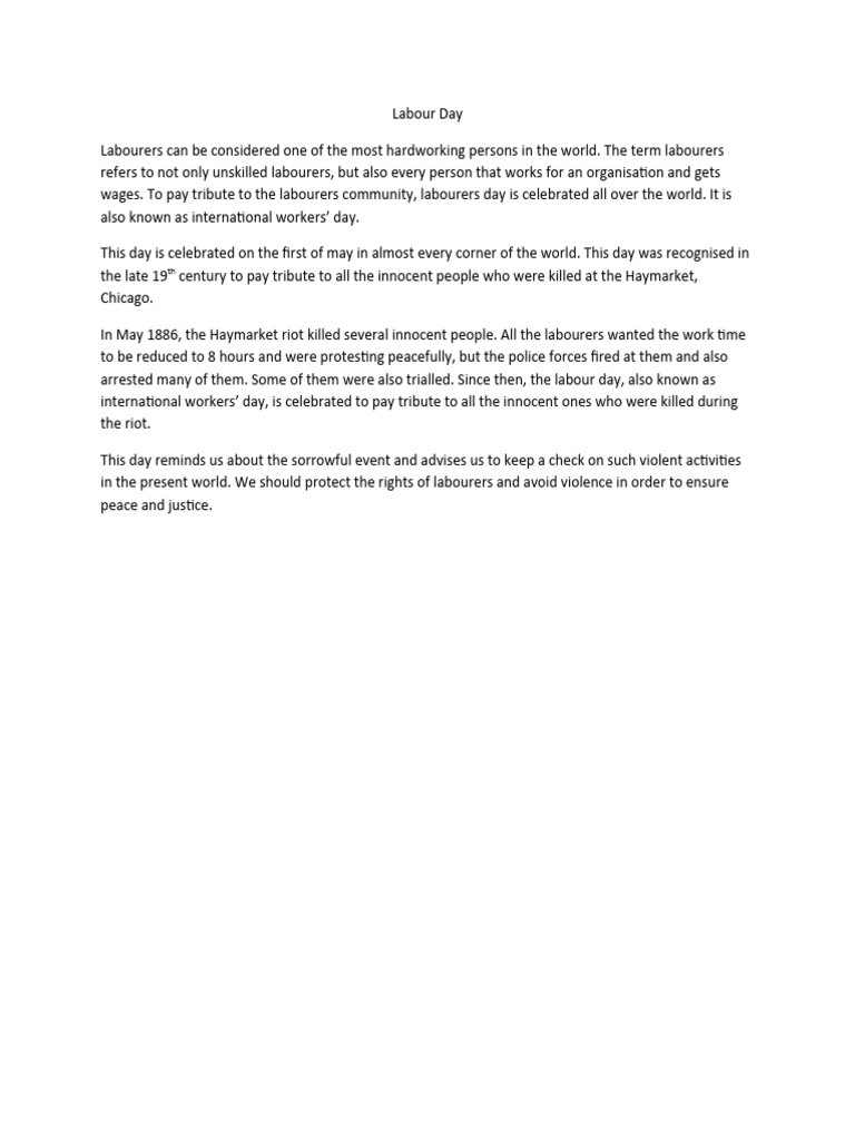 Understanding Labour Day's Significance | PDF