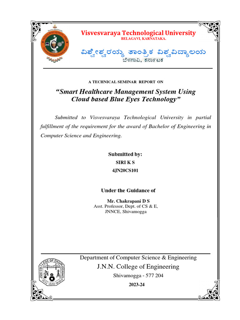 Smart Healthcare System with Blue Eyes Tech | PDF | Internet Of Things ...