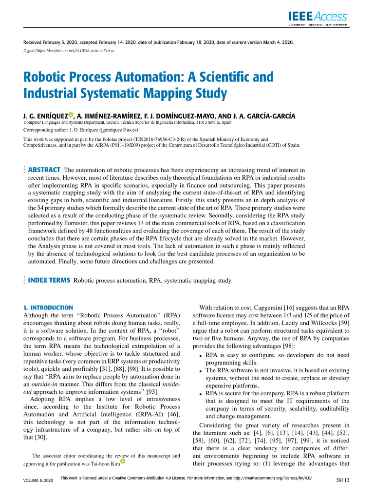 Robotic Process Automation A Scientific and Industrial 3ujahp04si | PDF ...