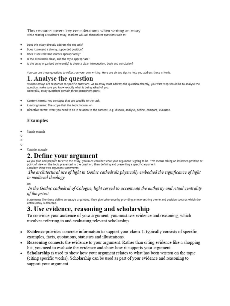 Essential Tips for Writing Essays | PDF | Essays | Argument