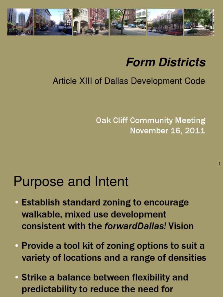 Dallas Form Districts Zoning Code Overview | PDF | Zoning | Mixed Use ...