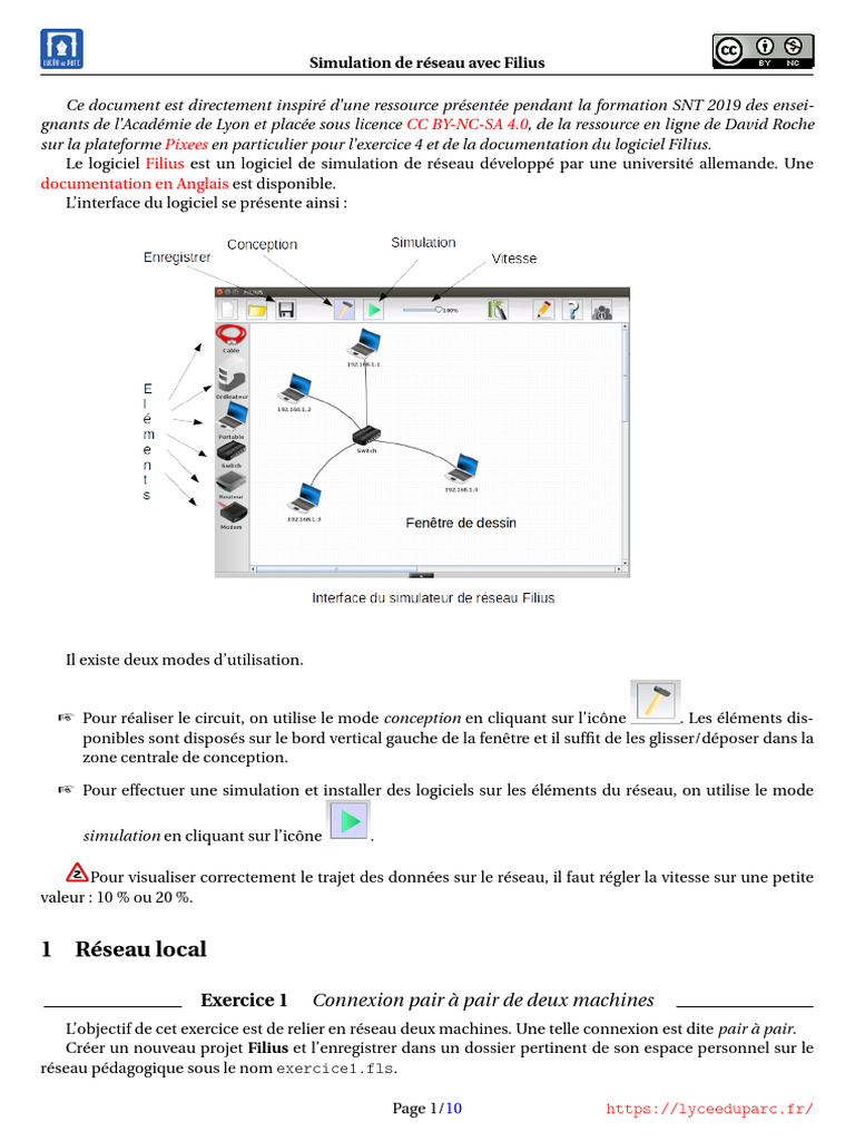 Simulation de Réseau avec Filius | PDF | Commutateur réseau | Adresse IP