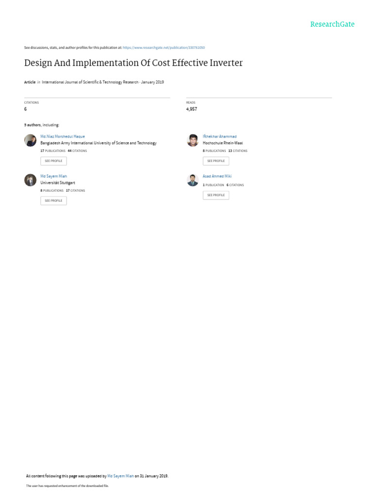 Design and Implementation of Cost Effective Invert | PDF | Power ...