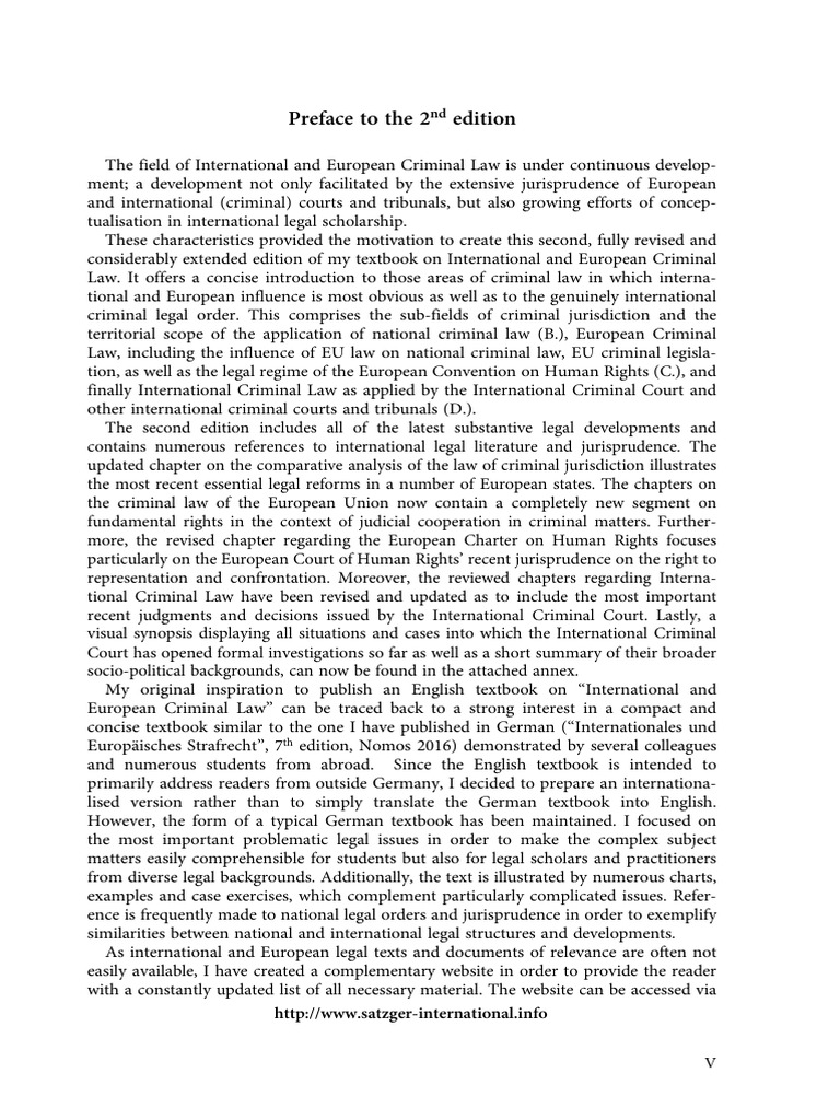 Helmut Satzger International and European Criminal Law 2018
