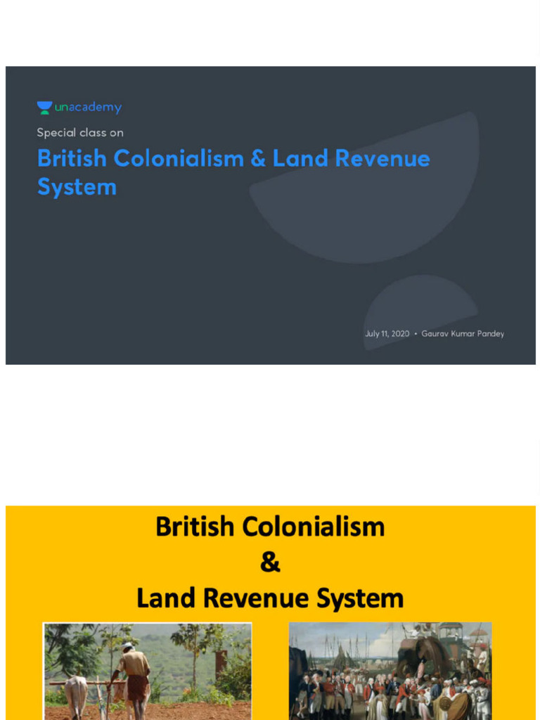 British Colonialism & Land Revenue System | PDF