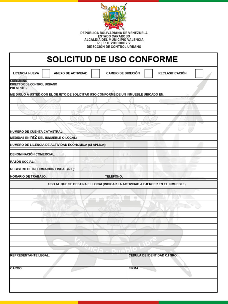 Solicitud de Uso Conforme de Inmueble | PDF