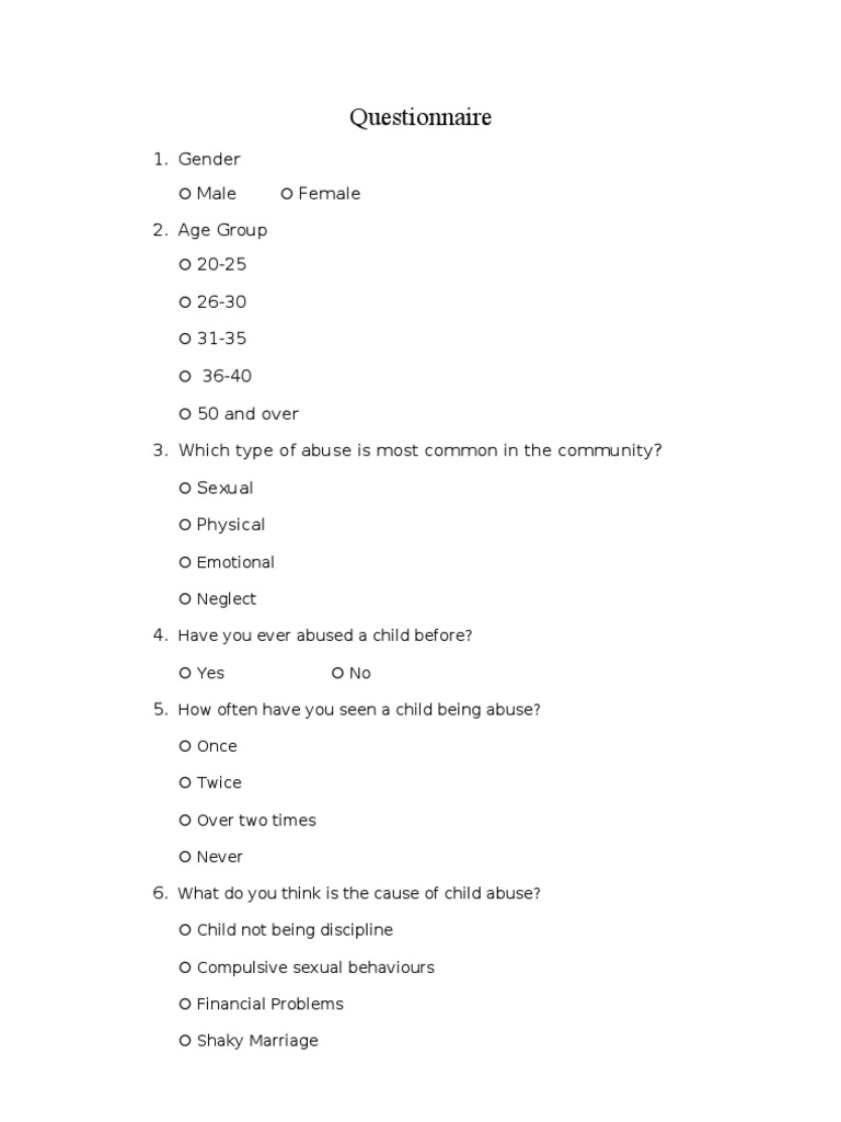 Social studies sba questionnaire pdf child abuse mammalian sexuality