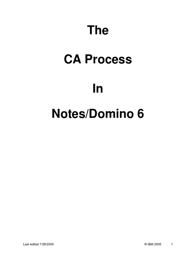 CA Process | PDF | Ibm Notes | Transport Layer Security