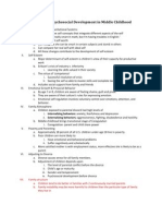 PSY 232 Chapter 10 Outline- Psychosocial Development in Middle Childhood