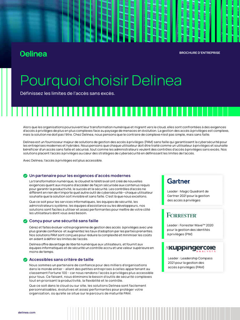 Delinea Datasheet Corporate Brochure A4 - FR | PDF | Cloud computing ...