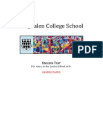 Magdalen College School 9 Plus English Entrance Exam Paper