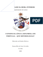 O Ensino da Língua Espanhol em Portugal - Que Metodologias