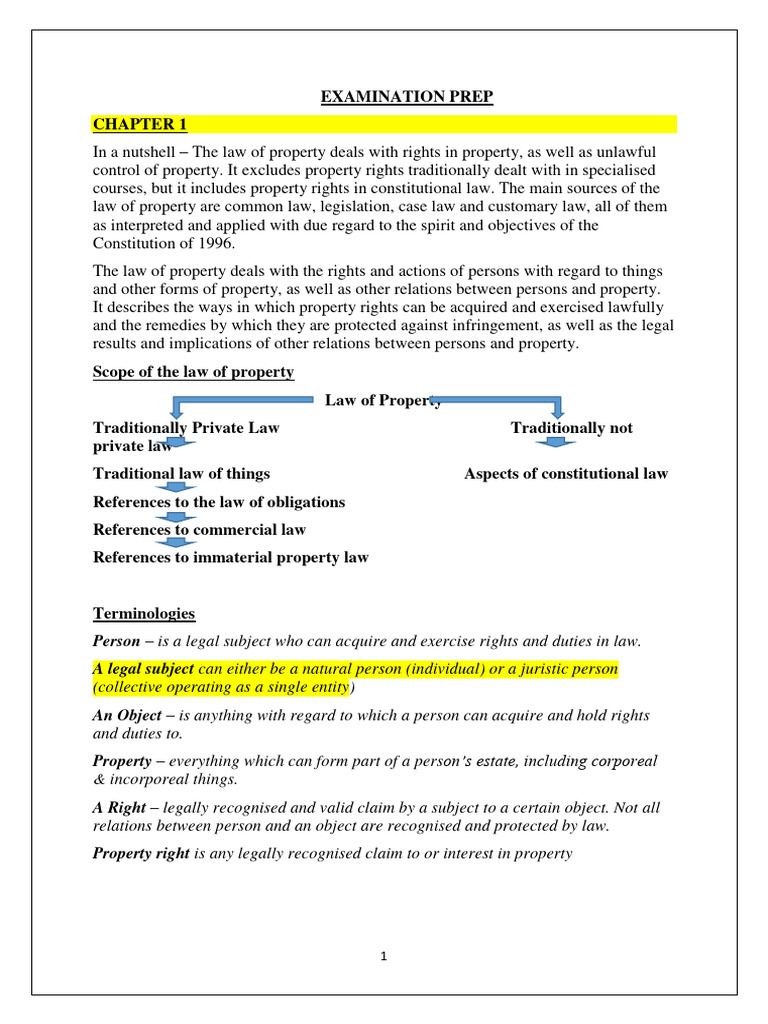 Law of Property Examination Prep-Notes | PDF | Concurrent Estate ...