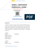 Atividade 1 - Usinagem e Conformação - 52 - 2024