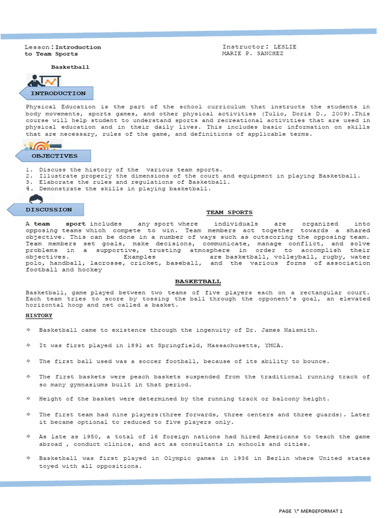 Module 3 In Pathfit 4 Basketball Pdf Basketball Positions Sports