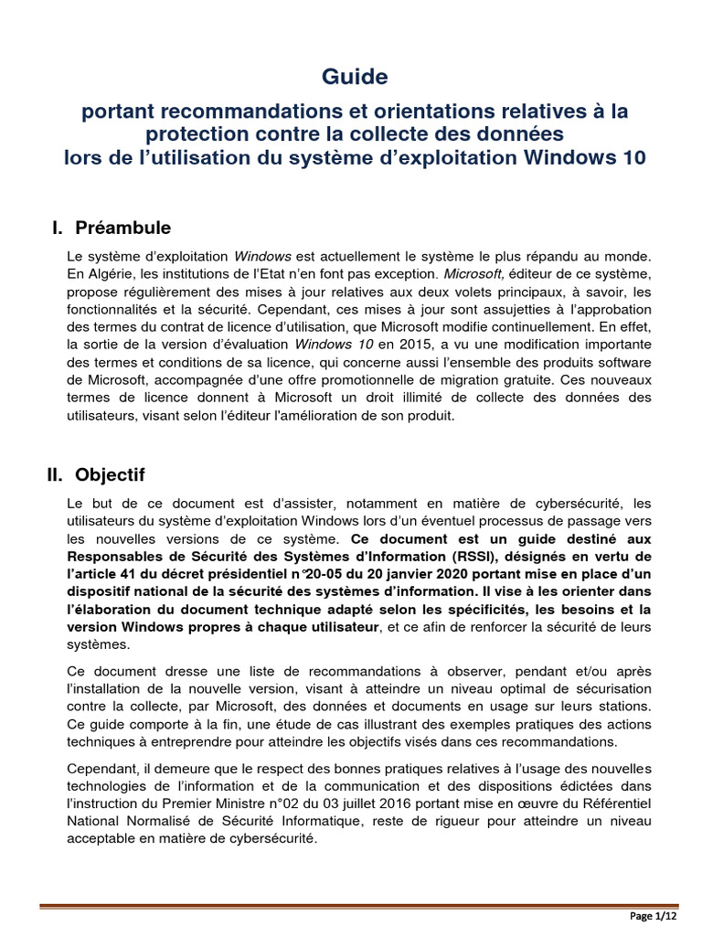 Guide de durcissement de Windows 10 | PDF | Sécurité des systèmes d ...