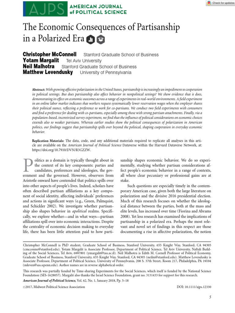 Economic Impact of Partisanship in Polarization | PDF | Consumer ...