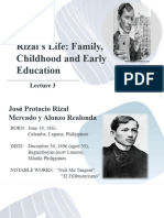 RIzal's Life Childhood and Early Education