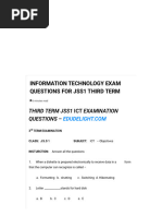 Information Technology Exam Questions For JSS1 Third