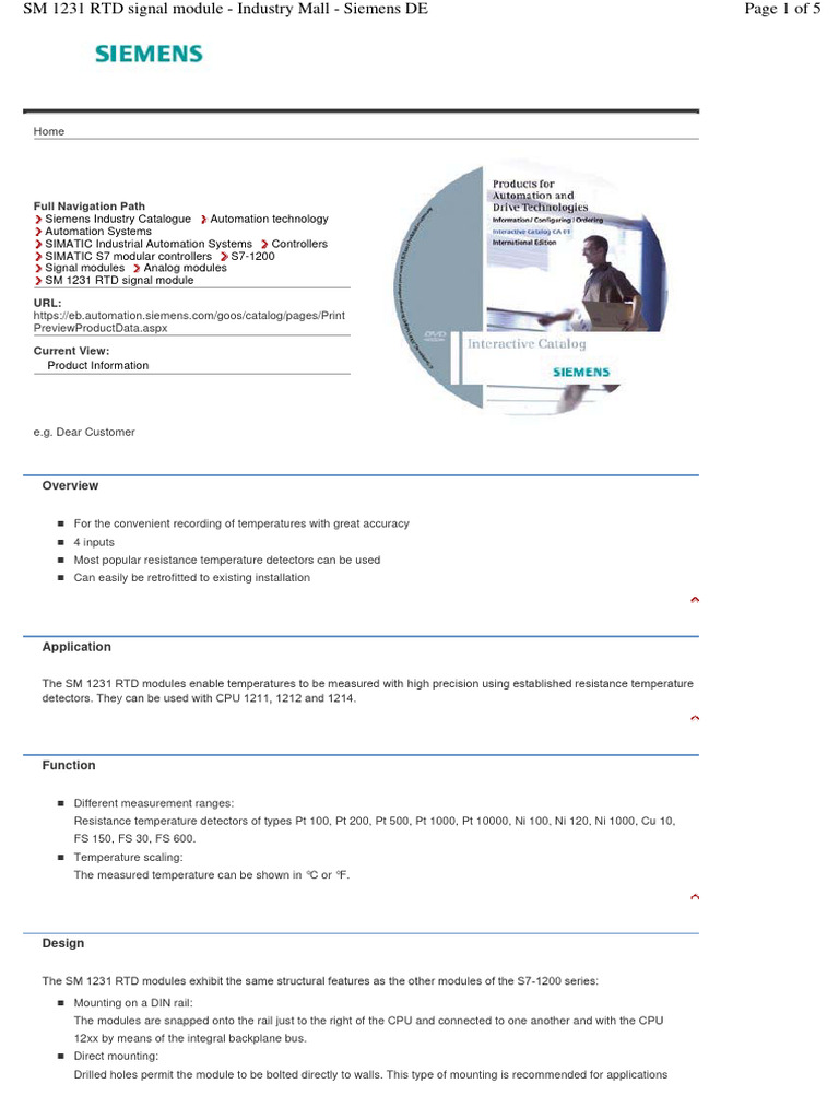 PT100 Simatic Module | PDF | Electrical Resistance And Conductance ...