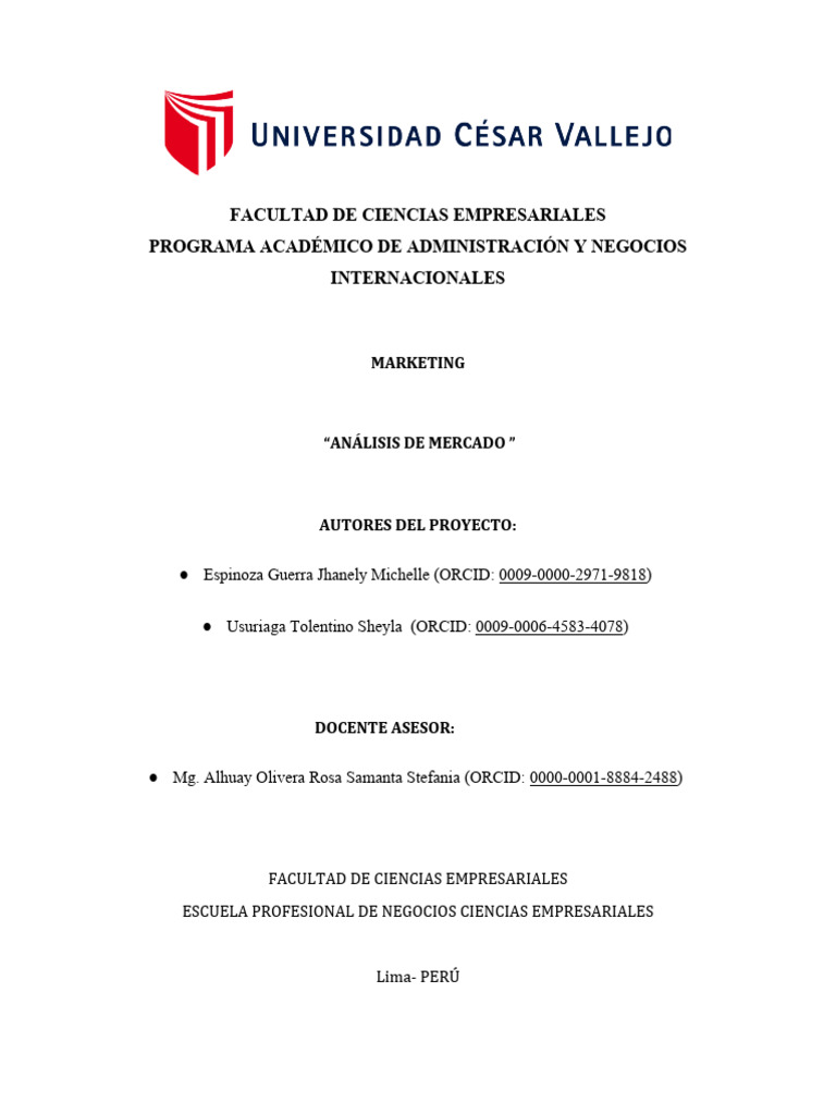 Analisis de Mercados | PDF | Marketing | Mercado (economía)