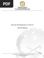 DP N.º 216-11 de 8 de Agosto - Concessão de Direitos Sobre Terras