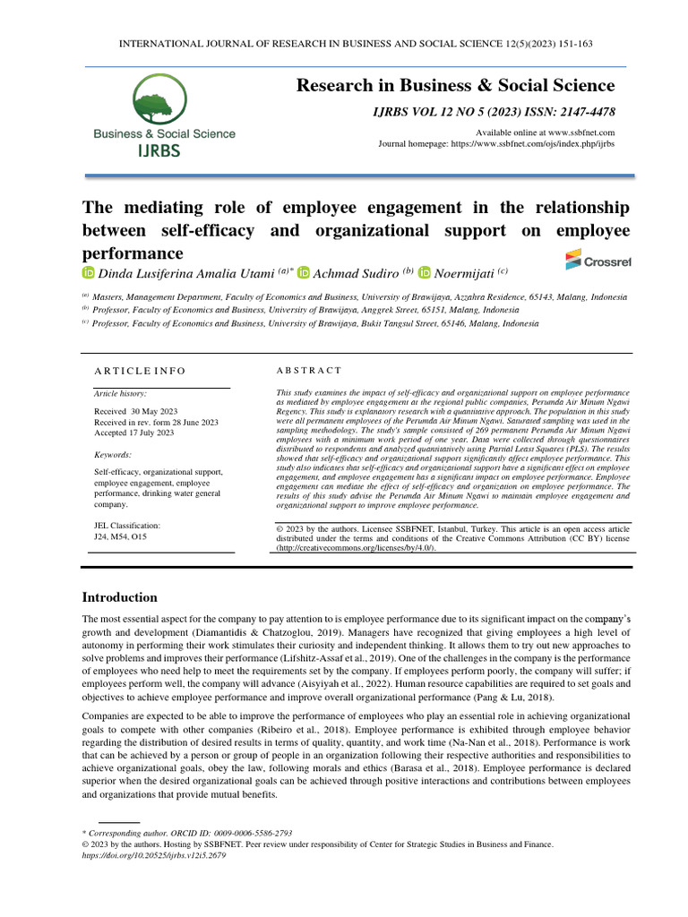 Employee Engagement and Performance Study | PDF | Self Efficacy | Goal