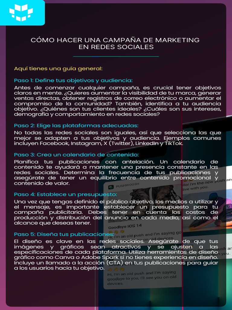 Guía Cómo Hacer Una Campaña de Marketing en Redes Sociales | PDF ...