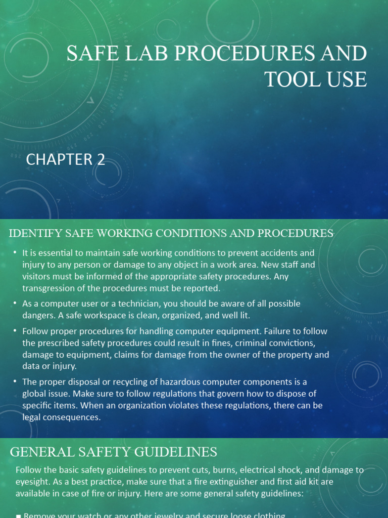 Chapter2 Safe Lab Procedures and Tool Use Download Free PDF