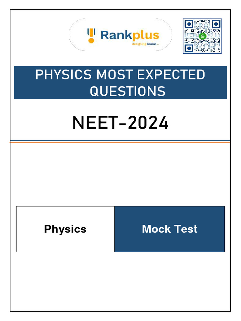 Physics Most Expected Question 2024 | PDF | Rotation Around A Fixed ...