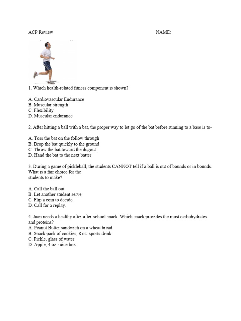 PE Quiz for Middle Schoolers | PDF | Hypothermia | Physical Fitness