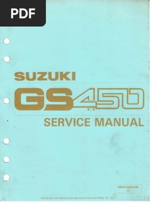 SUZUKI UL250 サービスマニュアル Suzuki GS450 Service Manual | PDF | Mechanical Engineering