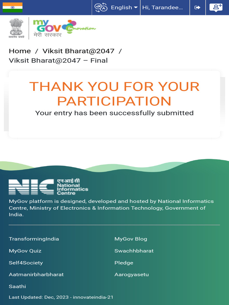 Viksit Bharat 2047 Final Innovate India Pdf