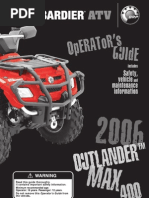 2006 Can-Am Outlander Max 400 H.O. XT Manual