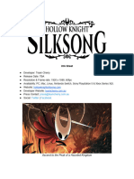 Hollow Knight - Silksong Info Sheet