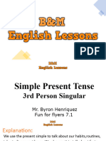 Simple Present Tense Explanation 3rd Person Singular