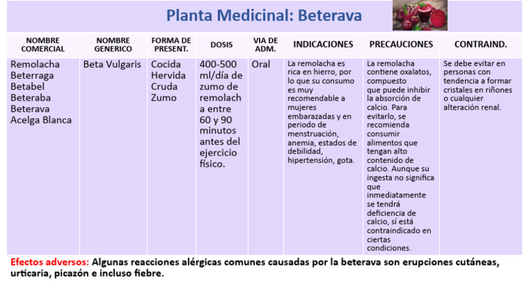 Beneficios y Precauciones de Beterava | PDF | Especialidades Medicas ...