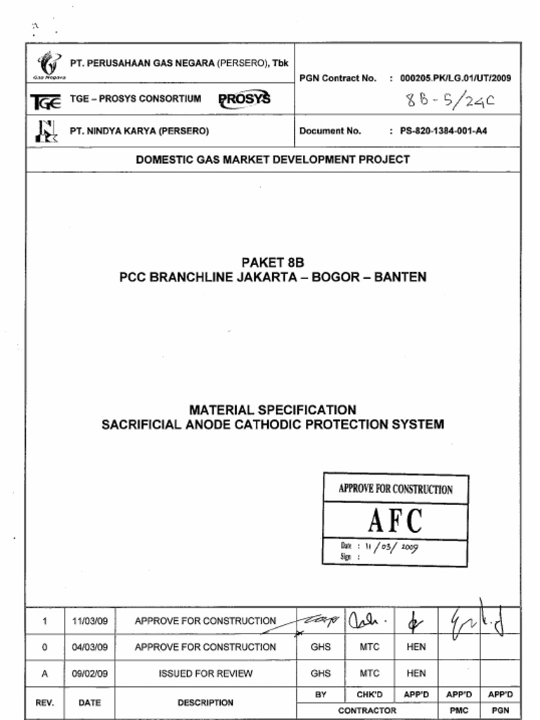 MS Sacrificial Anode Cathodic Protection Rev.1 (Approved) | PDF