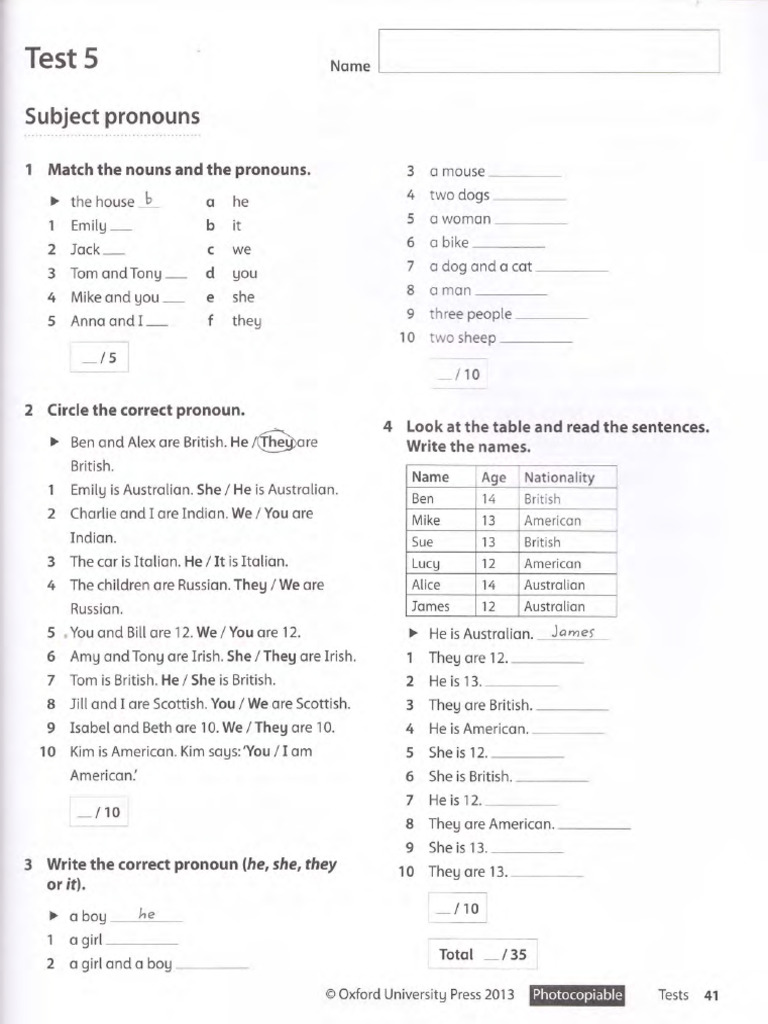 Grammar Test | PDF | Syntactic Relationships | Morphology