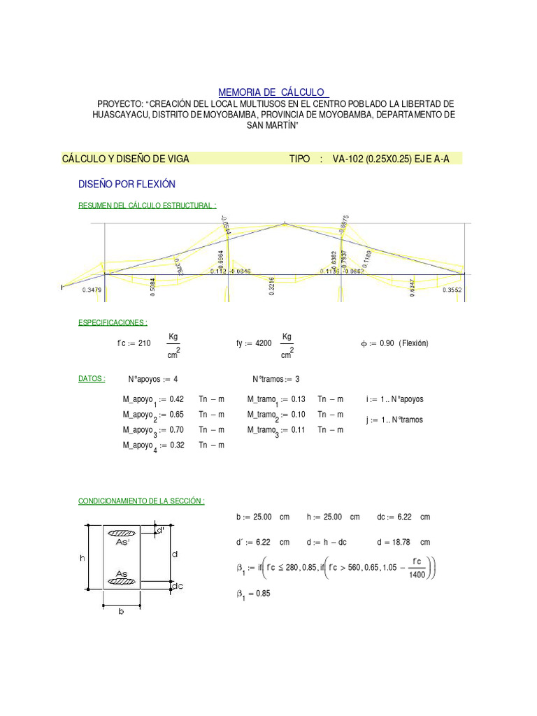 Cálculo de Viga para Local Multiusos | PDF | Ingeniería estructural ...