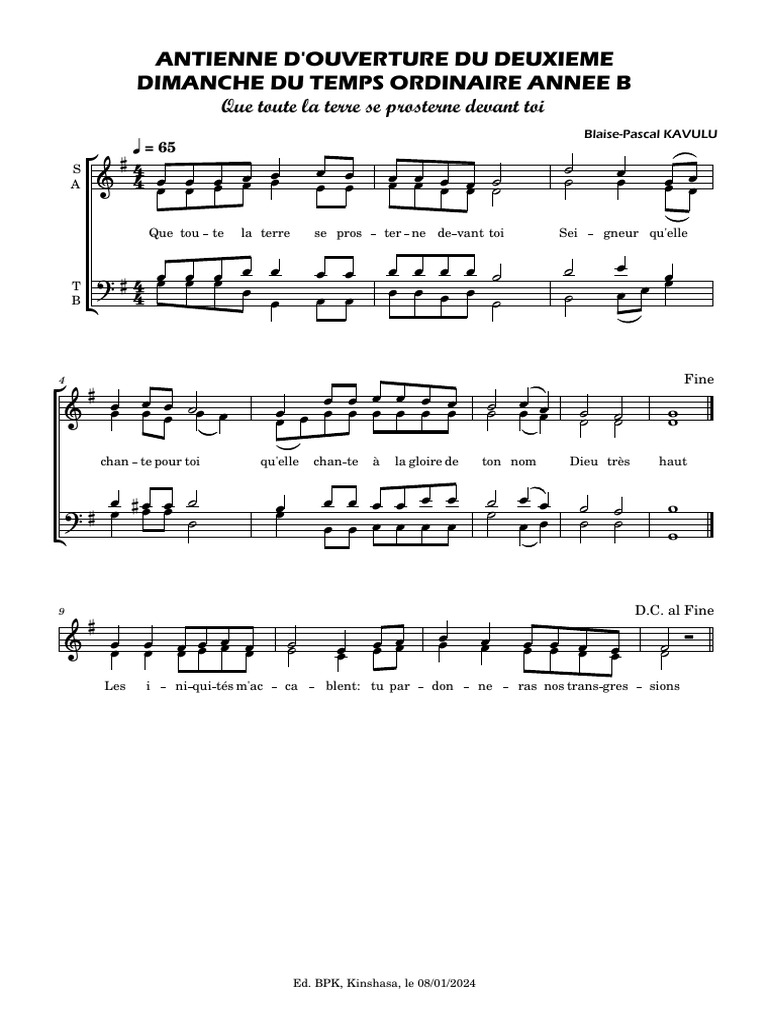 Antienne d'ouverture 2e dimanche B | PDF | Liturgie et culte chrétien