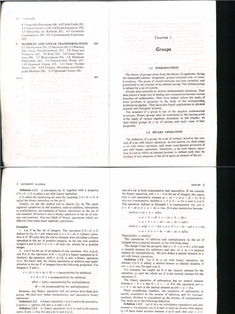 University Algebra (Gopalakrishnan) | PDF