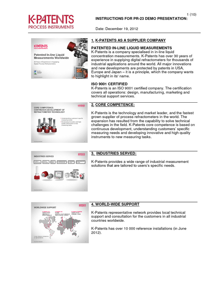 Instructions How To Use PR-23 Demo Binder | Download Free PDF | Sensor ...