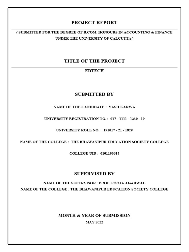 EdTech Project Report by Yash Karwa | PDF | Educational Technology ...