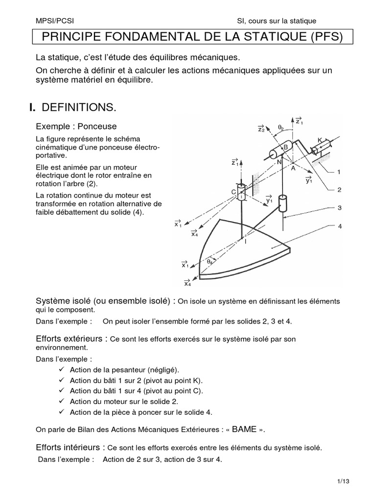 Principe Fondamental de la Statique | PDF | Mécanique newtonienne ...
